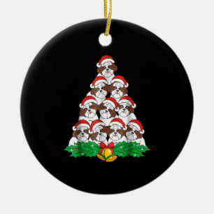 Shih Tzu Christmas Tree Dog Xmas Lover Ceramic Ornament