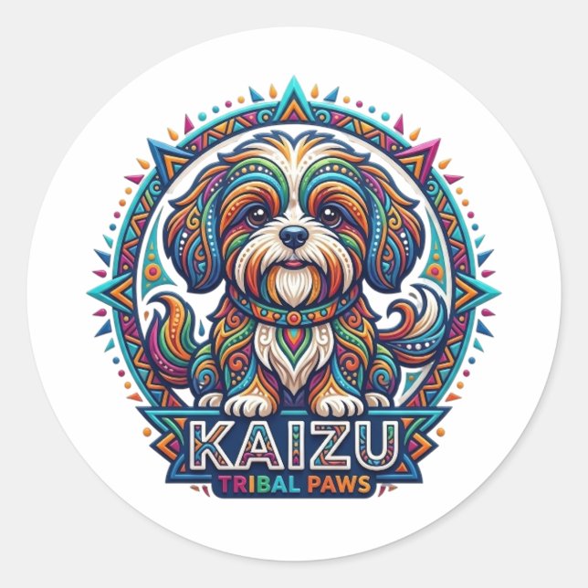 SHIH TZU CLASSIC ROUND STICKER (Front)