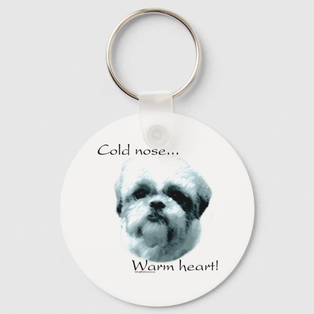 Shih Tzu Cold Nose, Warm Heart Keychain (Front)