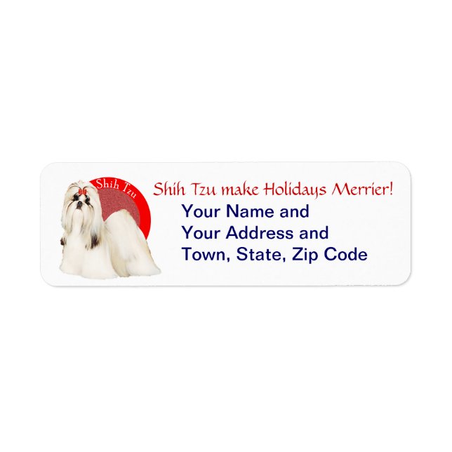 Shih Tzu Customisable Labels (Front)