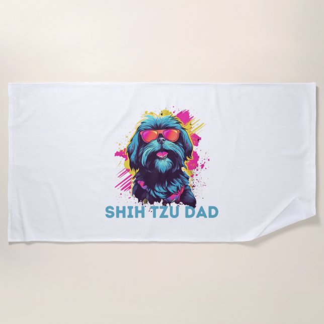 Shih Tzu Dad   Beach Towel (Front)