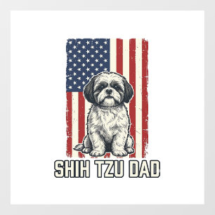 Shih Tzu Dad Patriotic Flag Vintage Dog Shirt_1