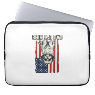 Shih Tzu Dad Patriotic Flag Vintage Dog Shirt_1 Laptop Sleeve
