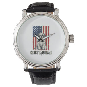 Shih Tzu Dad Patriotic Flag Vintage Dog Shirt_1 Watch