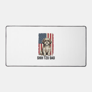 Shih Tzu Dad Patriotic Vintage Dog Shirt Design_1 Desk Mat