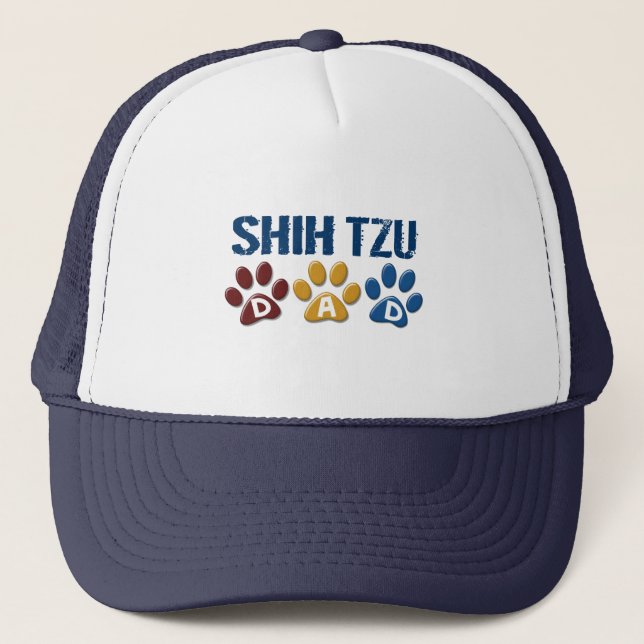 SHIH TZU  Dad Paw Print 1 Trucker Hat (Front)