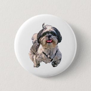 Shih Tzu Dog 6 Cm Round Badge