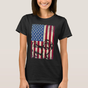 Shih Tzu Dog American Flag Dog T-Shirt