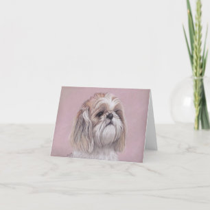 Shih tzu Dog Art Note Card