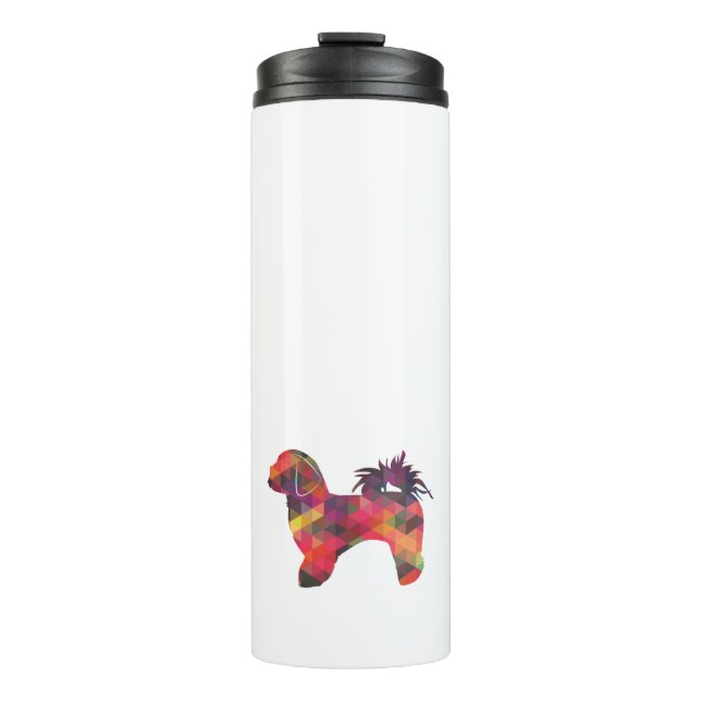 Shih Tzu Dog Breed Geo Silhouette Multi Thermal Tumbler (Front)