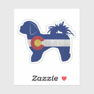 Shih Tzu Dog Breed Silhouette Colorado Flag