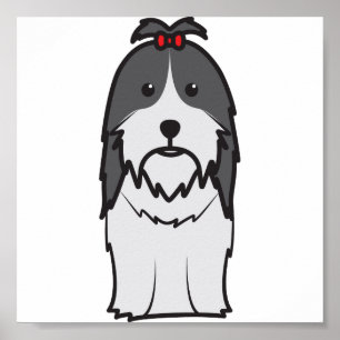 Shih Tzu Dog Cartoon Poster