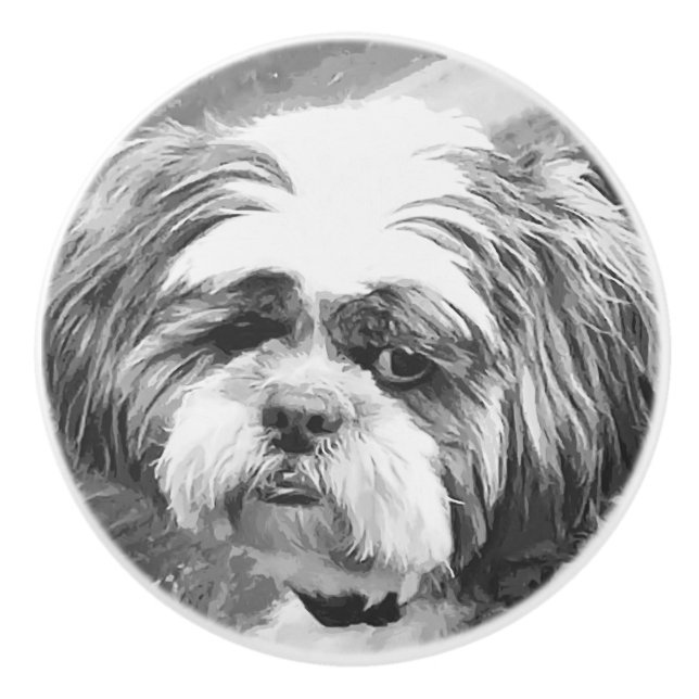 SHIH TZU DOG  CERAMIC KNOB (Front)