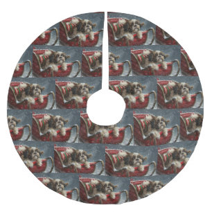 Shih Tzu Dog Christmas Festive Brushed Polyester Tree Skirt