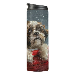 Shih Tzu Dog Christmas Festive Thermal Tumbler