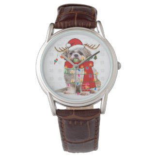 Shih Tzu Dog Christmas Light Funny Puppy Pet Lover Watch