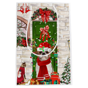 Shih Tzu Dog Christmas  Medium Gift Bag