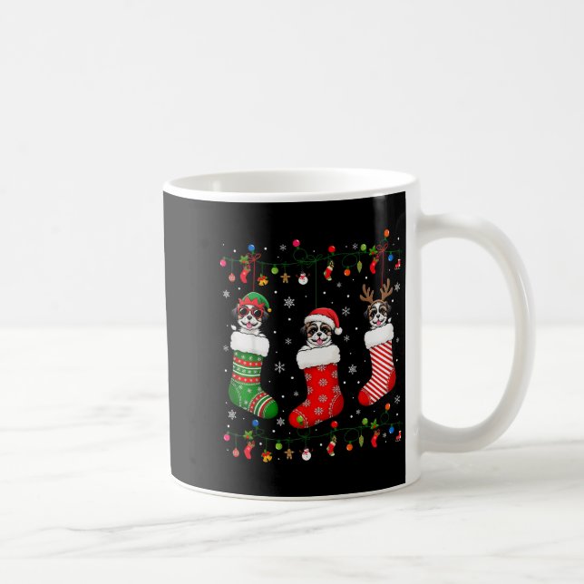 Shih Tzu Dog Christmas Socks Santa Elf Reindeer Xm Coffee Mug (Right)