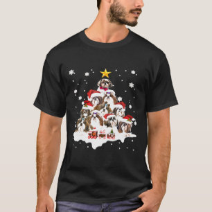 Shih Tzu Dog Christmas Tree Dog Xmas Dog Dad Mum T-Shirt