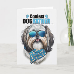 Shih Tzu Dog Coolest Dad Father's Day Holiday Card
