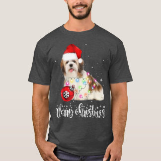 Shih Tzu Dog Cute Christmas Lights  T-Shirt
