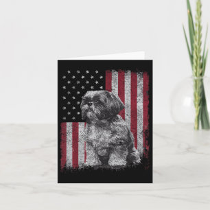 Shih Tzu Dog Dad 4th Of July Patriotic Usa Indepen Card
