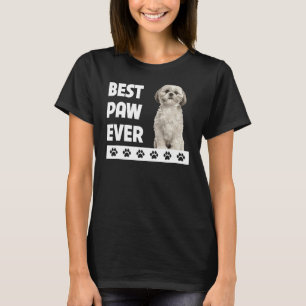 Shih Tzu Dog Dad Fathers Day Best Paw Ever Doggy D T-Shirt