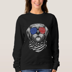Shih Tzu Dog Dad Patriotic 4th of July American US Sweatshirt