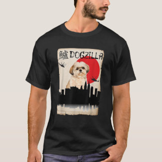 Shih Tzu Dog Dogzilla for Men Women Kids T-Shirt