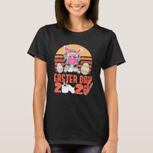 Shih Tzu Dog Face Mask Rabbit Bunny Egg Easter Day T-Shirt