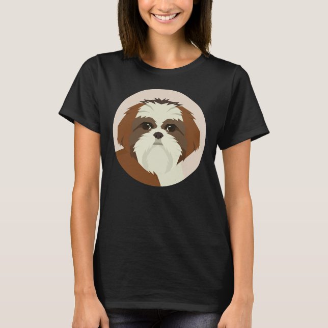 Shih Tzu Dog Face T-Shirt (Front)