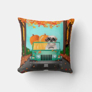 Shih Tzu Dog Fall Pumpkin Cushion