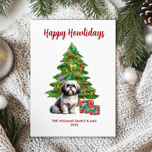 Shih Tzu Dog Family Christmas Holiday Card