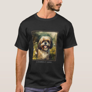 Shih Tzu Dog Garden Flowers Painting Pet Mum Dad T-Shirt