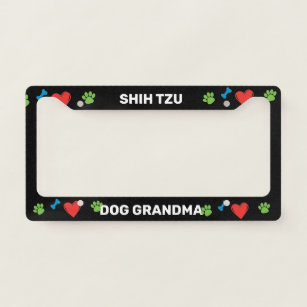 Shih Tzu Dog Grandma Licence Plate Frame