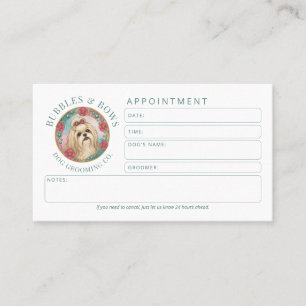 Shih Tzu Dog Grooming Appointment Card