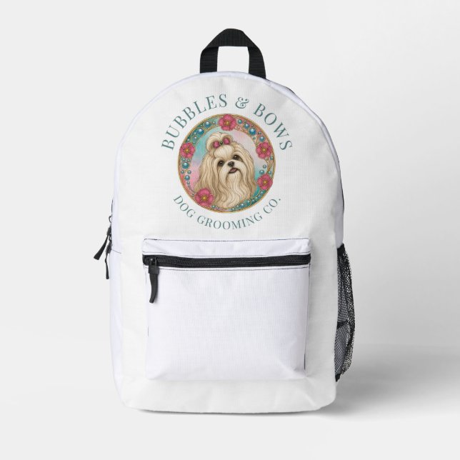 Shih Tzu Dog Grooming Kit Printed Backpack (Front)