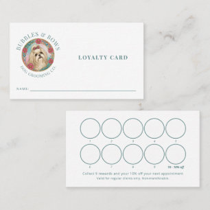  Shih Tzu Dog Grooming Loyalty Card