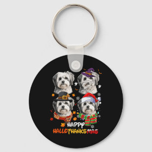 Shih Tzu Dog Hallothanksmas Halloween Thanksgiving Key Ring