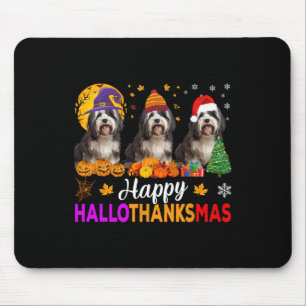 Shih Tzu Dog Halloween Christmas Hallothanksmas 1  Mouse Pad