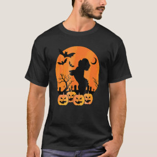 Shih Tzu Dog Halloween Costume Dace Jack O Lantern T-Shirt