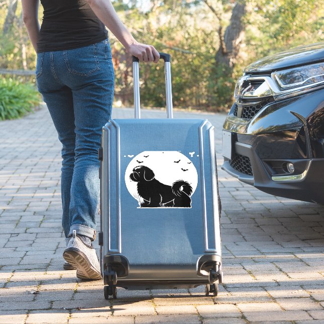 Shih Tzu Dog – Halloween Moon Silhouette Classic T (Suitcase Insitu)