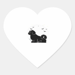 Shih Tzu Dog � Halloween Moon Silhouette Classic T Heart Sticker