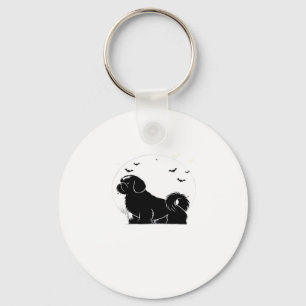 Shih Tzu Dog � Halloween Moon Silhouette Classic T Key Ring