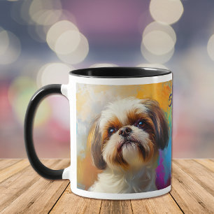 Shih Tzu Dog Impressionistic Paint Mug