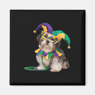 Shih Tzu Dog Lover Cute Mardi Gras Carnival Jester Magnet