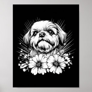 Shih Tzu Dog Lover Retro Style Tattoo Poster