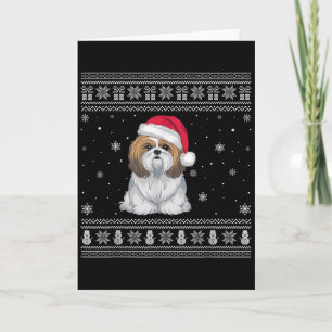 Shih Tzu Dog Lovers Men Women Santa Ugly Xmas Swea Card