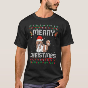 Shih Tzu Dog Merry Xmas Matching Ugly Christmas T-Shirt