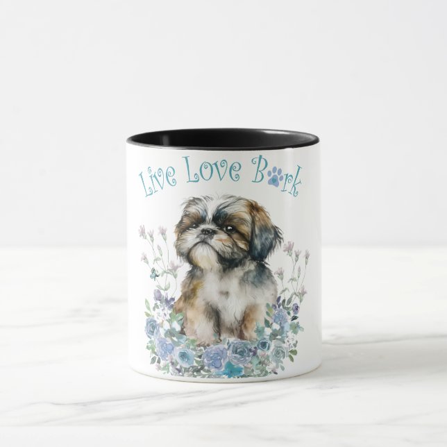 Shih Tzu Dog Mum Floral Mug (Center)